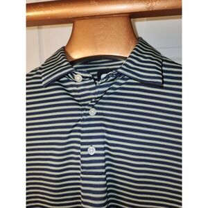 FootJoy Mens Medium Golf Polo Shirt Blue Striped Short Sleeve